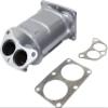 New Front Rear Catalytic Converter Right Passenger And Left Driver Side Replacement For Nissan Sentra | GXE | XE | CA | 2000 2001 2002 4 Cyl 1.8L With Gaskets 13 in. overall length Manifold Converter view 2