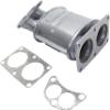 New Front Rear Catalytic Converter Right Passenger And Left Driver Side Replacement For Nissan Sentra | GXE | XE | CA | 2000 2001 2002 4 Cyl 1.8L With Gaskets 13 in. overall length Manifold Converter view 3