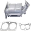New Front Rear Catalytic Converter Right Passenger And Left Driver Side Replacement For Nissan Sentra | GXE | XE | CA | 2000 2001 2002 4 Cyl 1.8L With Gaskets 13 in. overall length Manifold Converter view 4