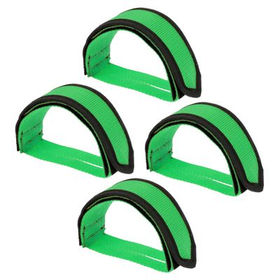 Yardwe 2pairs Anti-Slip Bike Pedal Straps Lightweight Toe Clip Bands for Cycling Comfortable Foot Support for and Mountain Bikes Green