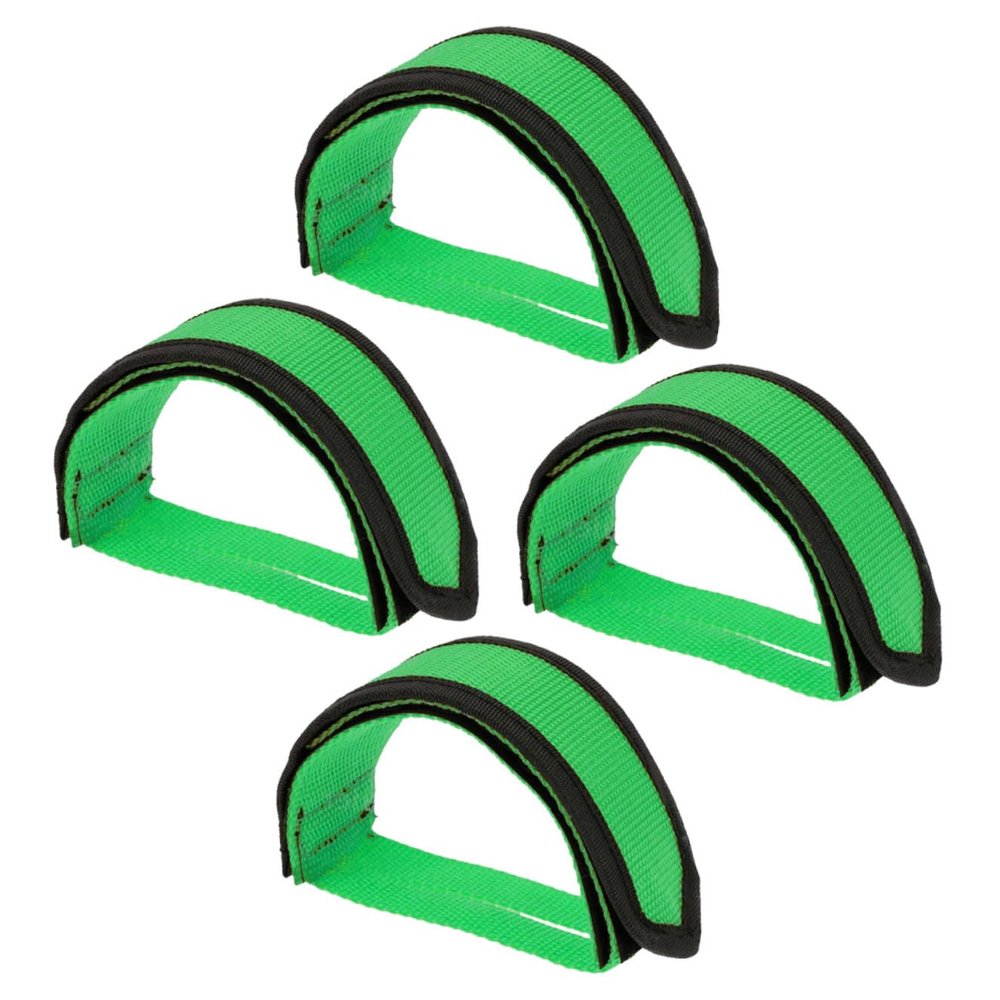Yardwe 2pairs Anti-Slip Bike Pedal Straps Lightweight Toe Clip Bands for Cycling Comfortable Foot Support for and Mountain Bikes Green