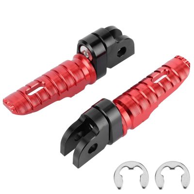 Motorcycle Foot Pegs Folding Footrest, Aluminum Alloy Motorcycle Front Footrests, Front Footrests Foot Pegs Pedal Compatible with MT03 MT25 MT07 MT09 R3 XJ6 (red)