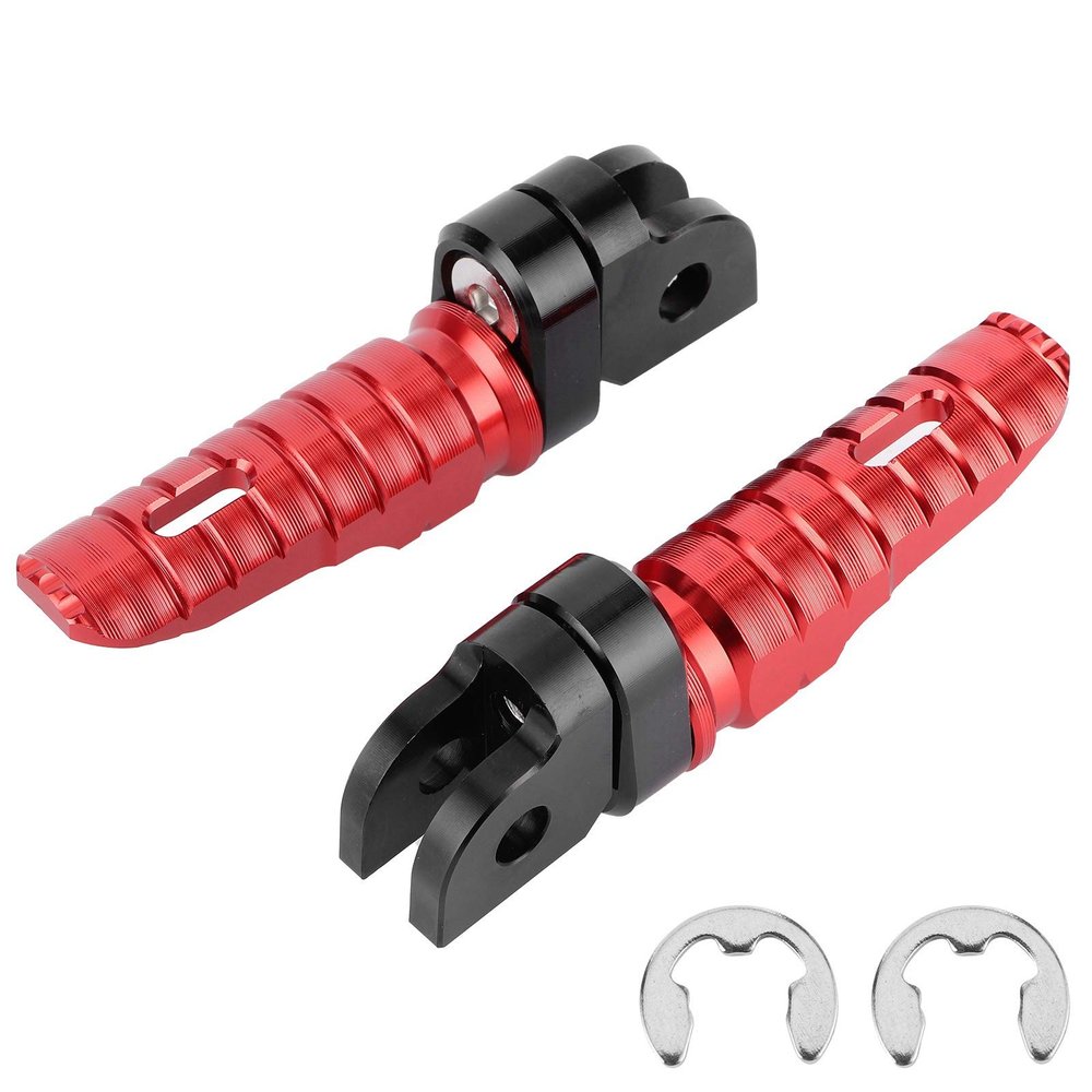 Motorcycle Foot Pegs Folding Footrest, Aluminum Alloy Motorcycle Front Footrests, Front Footrests Foot Pegs Pedal Compatible with MT03 MT25 MT07 MT09 R3 XJ6 (red)