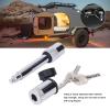 Keenso Trailer Hitch Lock 5 8 Inch Pin Tow Stainless Steel with 3 Keys Dustproof Chrome Plated for Trailers 5/8"-Locking view 2