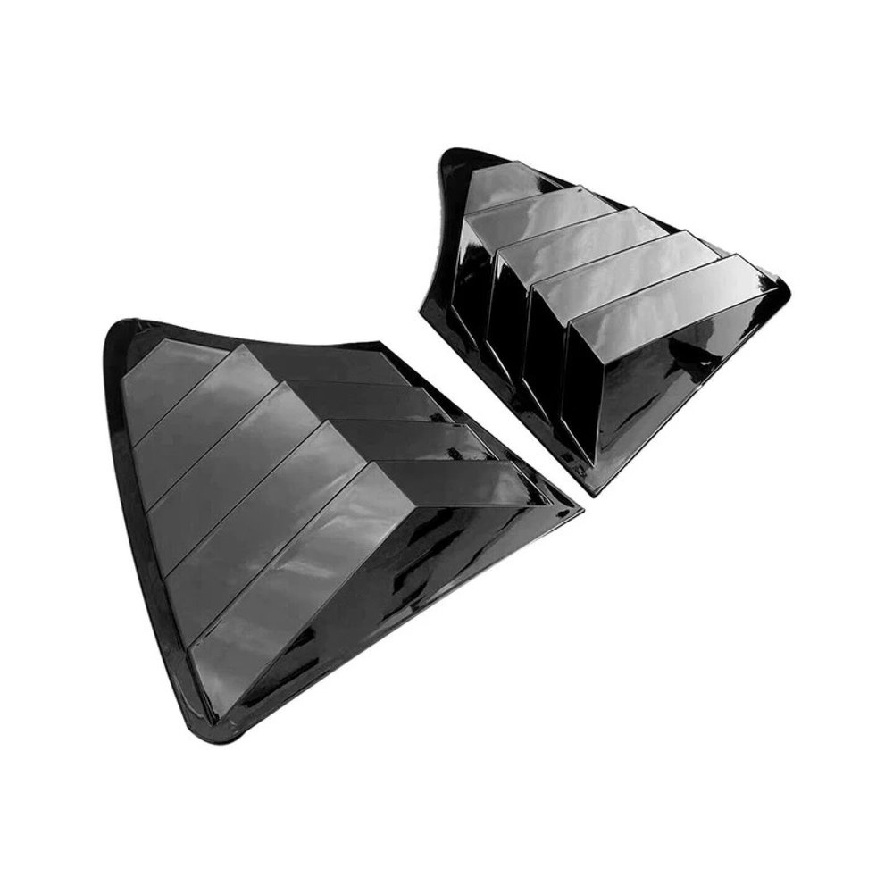 NaKeah Window Louver Cover for I/nfiniti Q50 2021 Gloss Black Car Rear Louver Side Window Louver Vent Cover