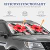 Car Windshield Sun Shade Cover Red Hibiscus Automotive Windshield Sunshades for Front Window 2 Pcs Foldable Sun Blocker for Car Truck SUV view 4