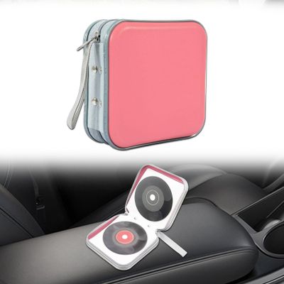 WINUERK Hard Plastic CD Case 48 Capacity, Portable Zipper DVD Storage Wallet, Large Capacity Disc Holder Organizer for Car Home Travel