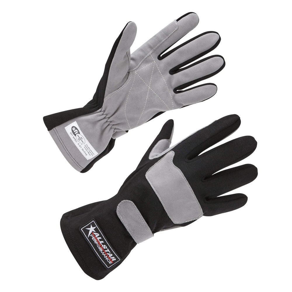 ALLSTAR PERFORMANCE Racing Gloves SFI 3.3/1 S/L Black/Gray Medium