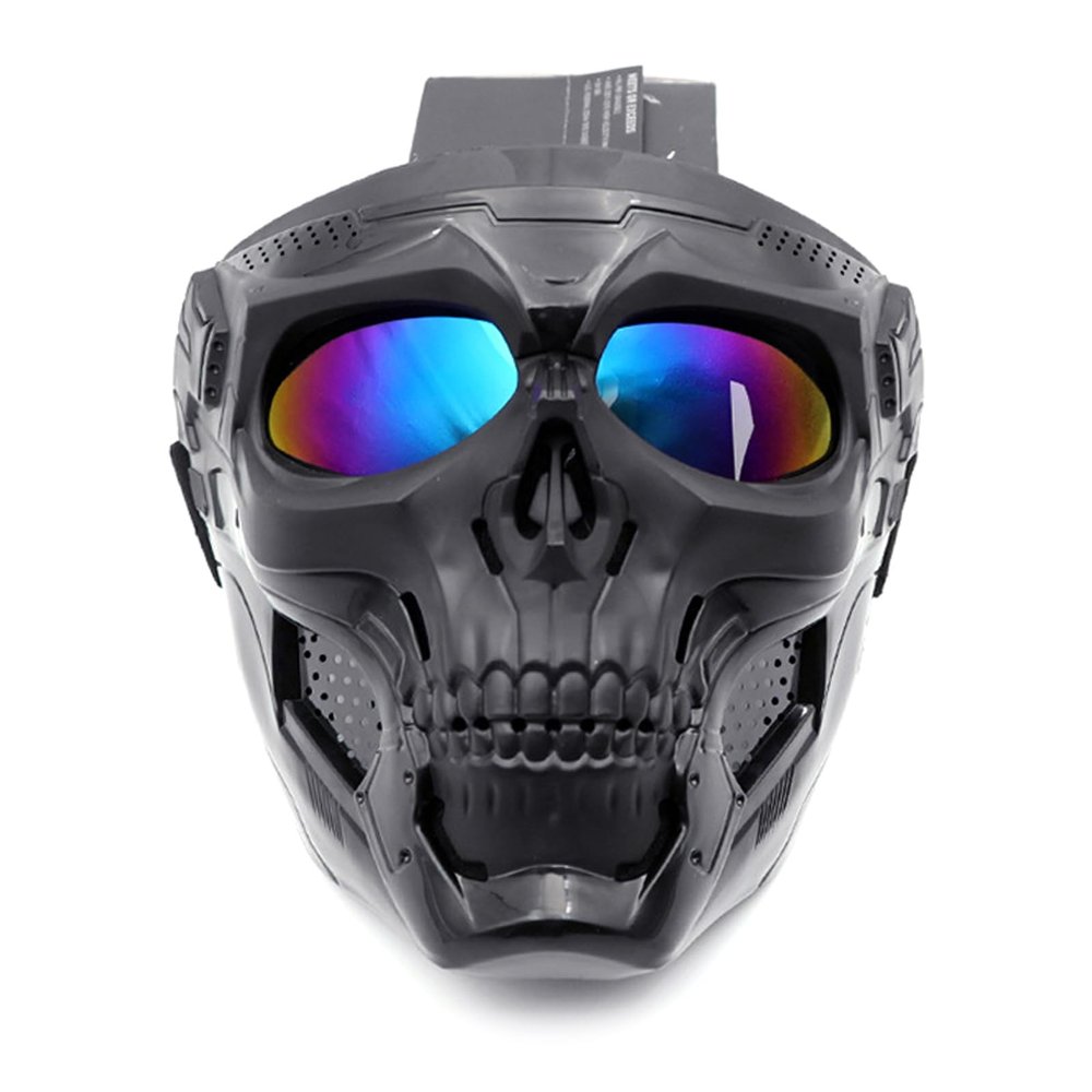 Motorbike Motorcycle Off-Road Riding Goggles Glasses with Skull Face Mask Open Face Helmet Motorcycle Mask Goggles