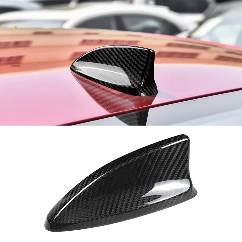 BLAKAYA Compatible with Antenna Cover Shark Fin Trim Hood Real Carbon Fiber Automotive Roof Aerials for 11th Gen Honda Civic 2022 2023 2024 (Black)