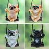 Gmngis Bulldog Rear View Mirror Hanging Accessories of Swinging Dog Cool Swinging Dog Car Hanging Ornament Pendant Interior Rearview Mirror Decoration (Black Bulldog) view 3