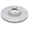 Replacement Brake Pads and Coated Rotors Set - Front - with Drilled Slotted Rotors and Ceramic Posi-Quiet Brake Pads - fits 2003-2010 Porsche Cayenne (V8; 4.5L, V8; 4.8L) view 3