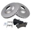 Replacement Brake Pads and Coated Rotors Set - Front - with Ceramic Posi-Quiet Pads - fits 2003-2010 Porsche Cayenne view 1