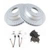 Brake Pads and Coated Rotors Set - Rear - with Drilled Slotted Rotors and Semi-Metallic All-Weather Pads - for 2003-2010 Porsche Cayenne view 1