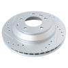 Brake Pads and Coated Rotors Set - Rear - with Drilled Slotted Rotors and Semi-Metallic All-Weather Pads - for 2003-2010 Porsche Cayenne view 4