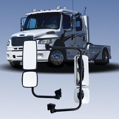 Door Mirror Assembly for Freightliner M2, Door Mirror with Arm Fit for Freightliner M2 2004-2016 Truck (Chrome (Silver), Left)