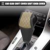 Motoforti Universal Car Gear Shift Cover Shift Knob Cover Gear Stick Cover Automatic Shift Gear Cover, Fashionable, Faux Leather, Black Beige view 2