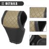 Motoforti Universal Car Gear Shift Cover Shift Knob Cover Gear Stick Cover Automatic Shift Gear Cover, Fashionable, Faux Leather, Black Beige view 4
