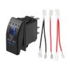 VekAuto 5 Pin Roof LED Light Bar Rocker Switch Toggle - ON/Off Kit, 20A/12V 10A/24V SPST Universal for Automotive Cars Vehicles Marine Boats Truck Waterproof ABS Blue Interior with Wires view 1