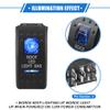 VekAuto 5 Pin Roof LED Light Bar Rocker Switch Toggle - ON/Off Kit, 20A/12V 10A/24V SPST Universal for Automotive Cars Vehicles Marine Boats Truck Waterproof ABS Blue Interior with Wires view 3
