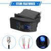 VekAuto 5 Pin Roof LED Light Bar Rocker Switch Toggle - ON/Off Kit, 20A/12V 10A/24V SPST Universal for Automotive Cars Vehicles Marine Boats Truck Waterproof ABS Blue Interior with Wires view 4