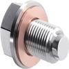 M14x1.5 Stainless Steel Magnetic Oil Drain Plug with Copper Gasket Crush Washer Anti Leakage Seal Automotive Replacement Engine Oil Drain Plugs Replacement for Honda Acura Ford GM Mazda Hyundai Kia view 1