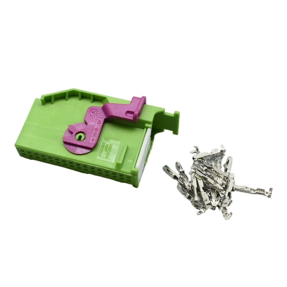 1-20Kit 32 Pins ECU Male Female Auto Connector with Terminals 1719057-1 1719058-1 1J0972977C (Color : Green Female Set, Size : 1Set)