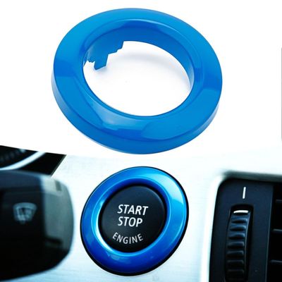 Car Engine Start Stop Ignition Key Ring Frame Replacement for BMW 1 3 5 Z4 X1 X3 Series E87 E81 E90 E92 E93 E89 E60 E84 E83(A Model,Silver)