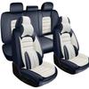 Leather Seat Covers for Jeep Grand Cherokee 2006-2024,Luxury Car Seat Covers Full Set,Waterproof Seat Protectors Auto Seat Covers,Breathable Nonslip Soft Interior Cover Seats for Cars(Blue and White) view 1
