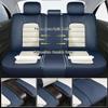 Leather Seat Covers for Jeep Grand Cherokee 2006-2024,Luxury Car Seat Covers Full Set,Waterproof Seat Protectors Auto Seat Covers,Breathable Nonslip Soft Interior Cover Seats for Cars(Blue and White) view 4
