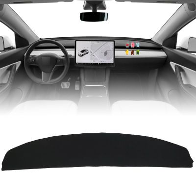 MOHANO Interior Dashboard Cover Compatible with Tesla Model Y 2017-2023, Dash Cover Mat Nonslip Fit for Tesla Model 3 2017 2018 2019 2020 2021 2022 2023 Dash Mat Protector Sunshade No Glare-Black
