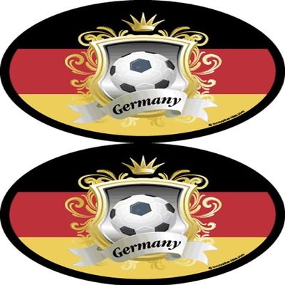 Germany Soccer Oval Decals 3.5x4.75 USAMade Industrial Vinyl Stickers