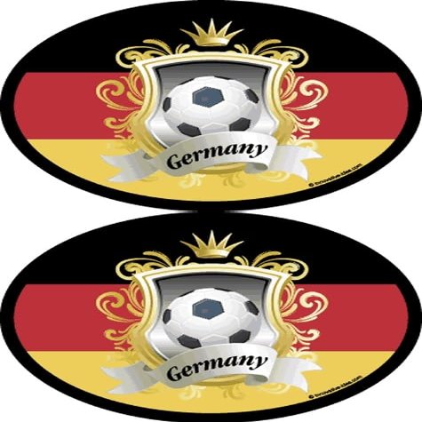 Germany Soccer Oval Decals 3.5x4.75 USAMade Industrial Vinyl Stickers