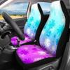 Pinupub Blue Pink Coconut Palm Print Car Seat Covers Set of 3pcs,Fashion Universal Auto Interior Accessories,Front Seat Protector with Rear Bench Seat Cushion for Most Cars view 3
