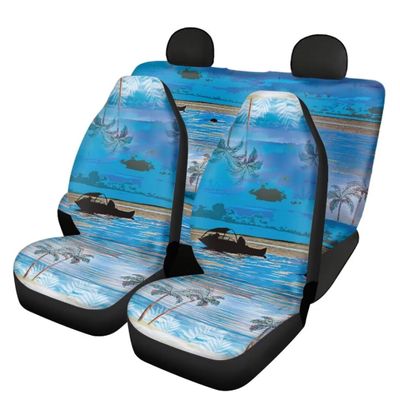 Pinupub Boho Style Car Seat Covers Full Set Beach Coconut Palm Print Automotive Seat Cover for Front Rear Seats,Car Interior Accessories