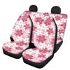 Pinupub Car Front Rear Seat Covers for Women Pink and White Flowers Print Cute Interior Decor Non Slip Universal Auto Seat Protector Full Set Fit SUV Van view 1