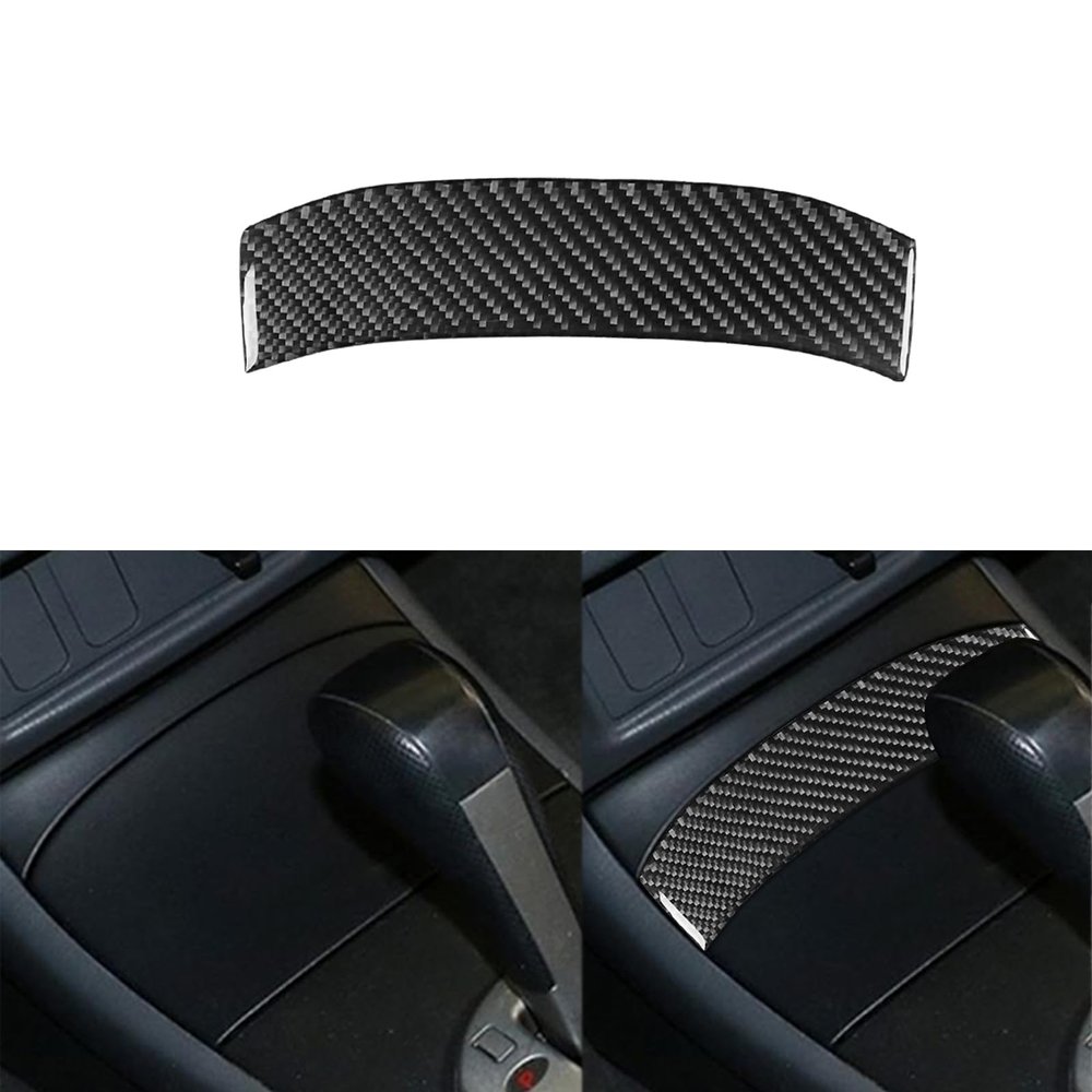 Real Premium 3K Carbon Fiber Center armrest Water Cup Holder Panel Sticker Trim Cover Decal Compatible with Honda Civic 2001 2002 2003 2004 2005 Car Interior Accessories Decor -B