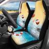 Pinupub Beach Print Car Seat Cover Full Set,Auto Front Seat Covers with Back Bench Bucket Protector,Fashion Automotive Interior Accessories view 3