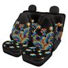 Pinupub Boho Style Car Seat Covers Full Set Rainbow Stripes Coconut Palm Print Universal Car Interior Front and Rear Seat Protectors Fit SUV Van Trucks view 1