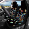 Pinupub Boho Style Car Seat Covers Full Set Rainbow Stripes Coconut Palm Print Universal Car Interior Front and Rear Seat Protectors Fit SUV Van Trucks view 3