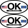 Pack of Two Oklahoam Oval Decal Stickers, 3.5"x 4.75" Flag-It Brand State Waterproof Industrial Strength Vinyl Stickers Decals for Cars, Trucks, RV, SUVs & Boats (Oklahoma) view 1