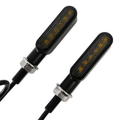 OLurkthu 2PCS Motorcycle Dynamic Turn Signals 6LED Motorcycle Blinkers Indicators for Motorbike Scooter Motorcycle Accessories, Black, 500422007