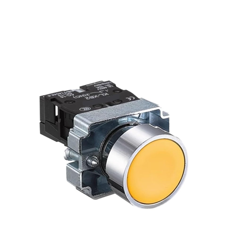 KKFAUS Button Switch self Reset XB2 Small Mushroom Head Emergency Stop 22mm knob Key Start inching Power on XB2-BS542 XB2-BA31 XB2-BA42 (Color : XB2-BA51 Yellow)
