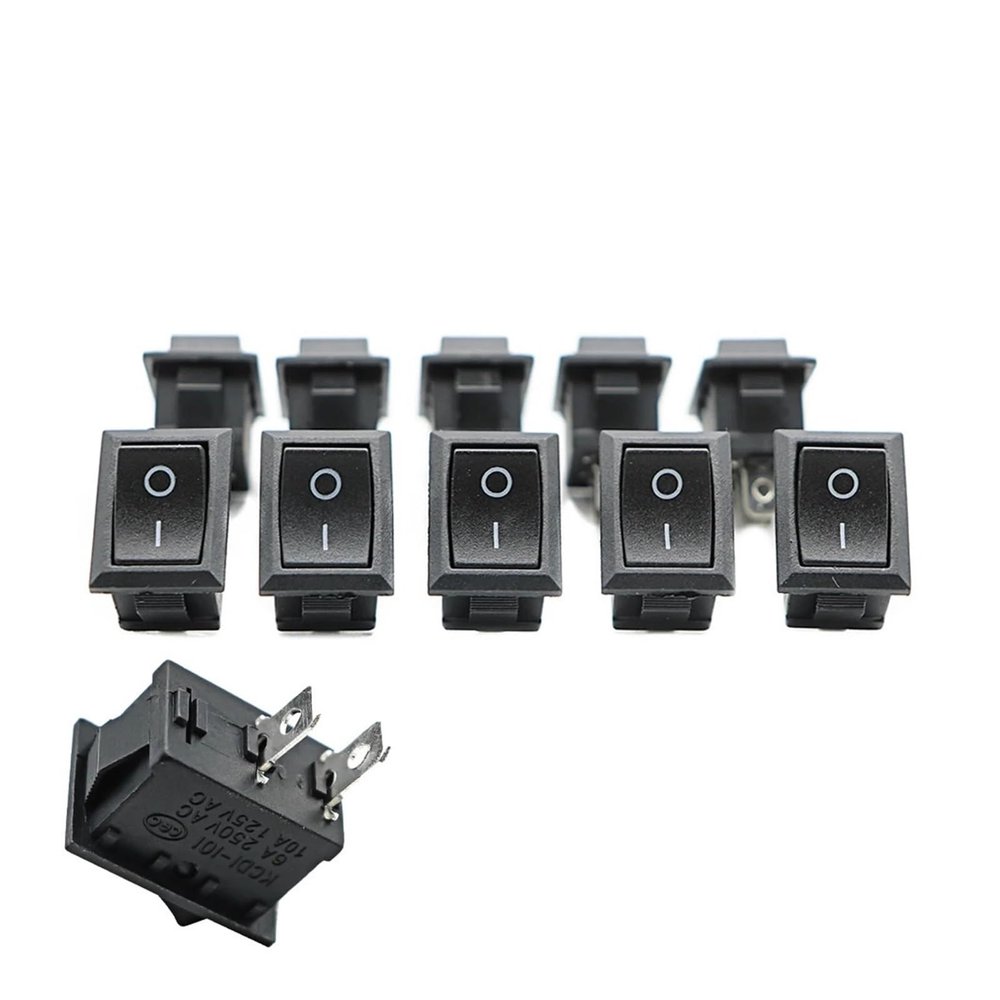 HAODEE 10pcs/lot G130 10 * 15mm SPST 2PIN ON/OFF Boat Rocker Switch 6A/250V For Auto Car Dash Dashboard Truck RV ATV Home Model KCD1 (Size : 50pcs)