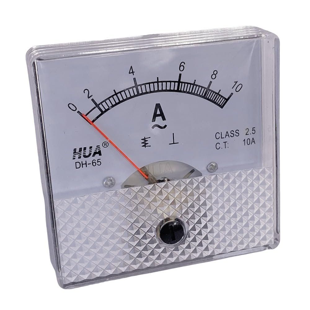 Jutagoss DH-65 Needle Panel Ammeter, AC 0-10A Automotive Replacement Amp Meter Gauges for Auto Circuit Measurement Tester, 2.5 Accuracy