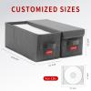 NUSWOR Premium CD Storage Box - Stackable CD Organizer Box with Lid - Holds 105 Jewel Cases - 14.37 x 5.5 x 6.3 inches - 3 Pack - Grey view 2