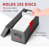 NUSWOR Premium CD Storage Box - Stackable CD Organizer Box with Lid - Holds 105 Jewel Cases - 14.37 x 5.5 x 6.3 inches - 3 Pack - Grey view 3