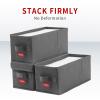 NUSWOR Premium CD Storage Box - Stackable CD Organizer Box with Lid - Holds 105 Jewel Cases - 14.37 x 5.5 x 6.3 inches - 3 Pack - Grey view 4