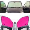 Thermal Blinds Compatible with Peugeot Expert (Years 2007-2016) (Full Set MWB + Barn Doors) with Backing Colour in Pink, Reversible view 1