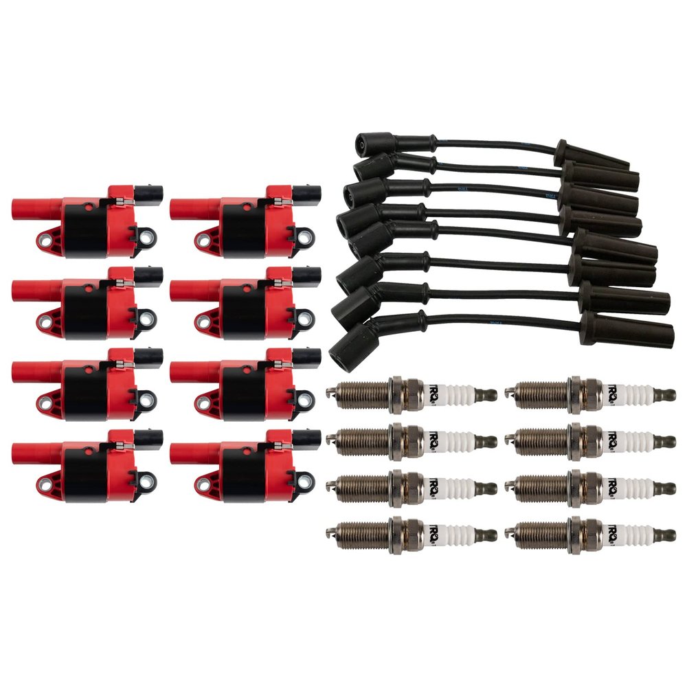 Spark Plugs with Ignition Coil Pack and Spark Plug Wire Set - 17 Piece Set - Mechanics Choice fits 2009-2010 Chevrolet Silverado 1500 with Round Ignition Coil